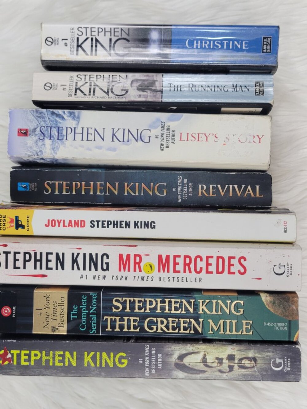 Lot of 8 Stephen King Books Softcover Cujo Christine Running Man Green Mile